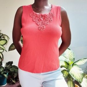 Cable and Gauge Beaded Sleeveless Top